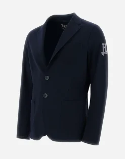 Herno Blazer In Non-Washed Light Scuba