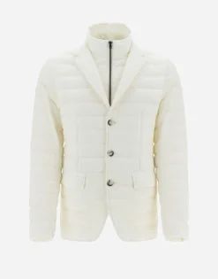 Herno Blazer In Nuage With Monogram Detailing