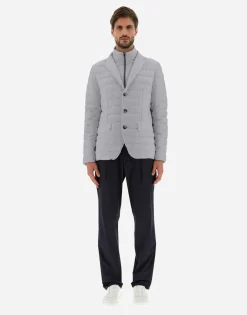 Herno Blazer In Nuage With Monogram Detailing