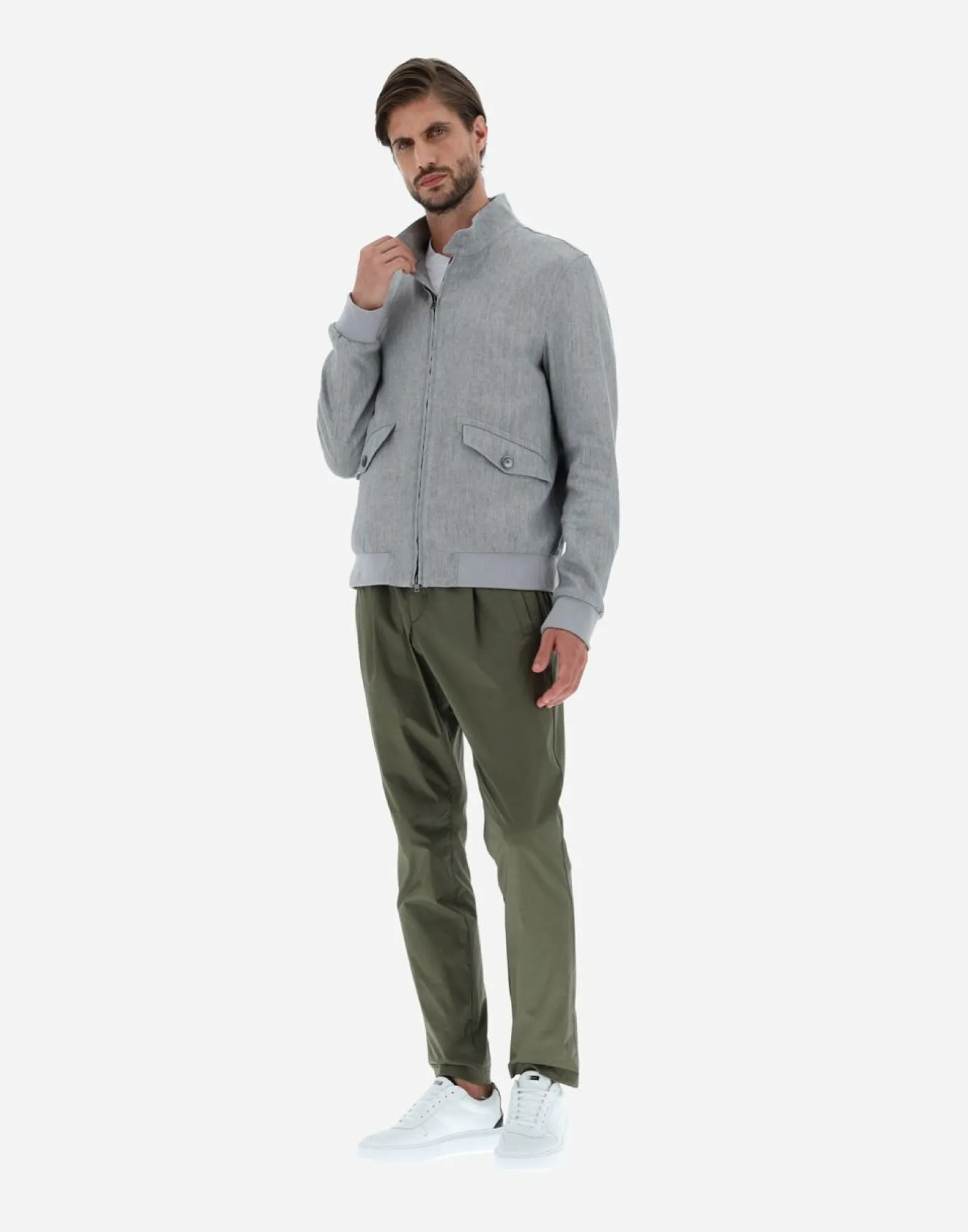 Herno Bomber Jacket In Classy Linen