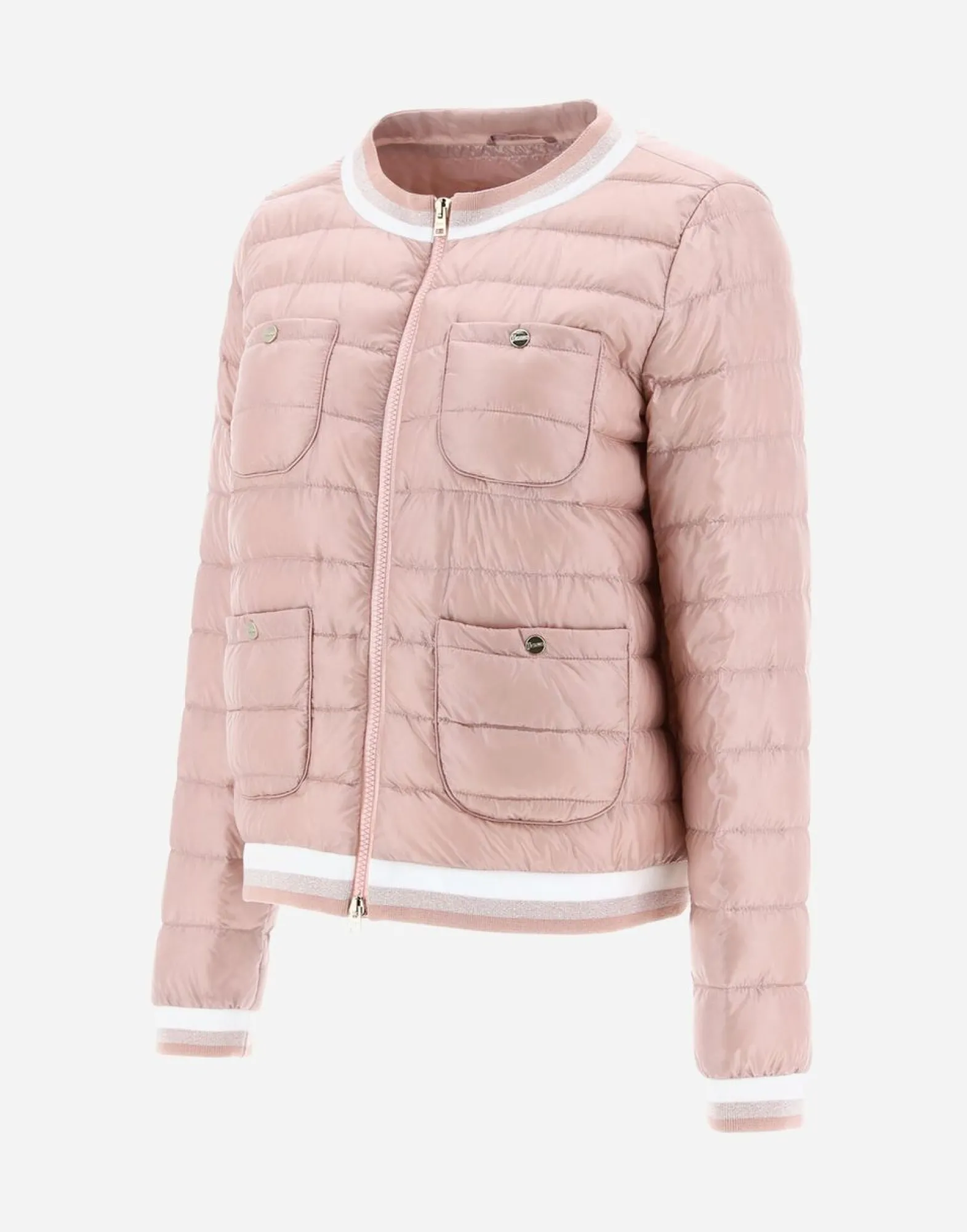 Herno Bomber Jacket In Nylon Ultralight & Striped Knit Fabric