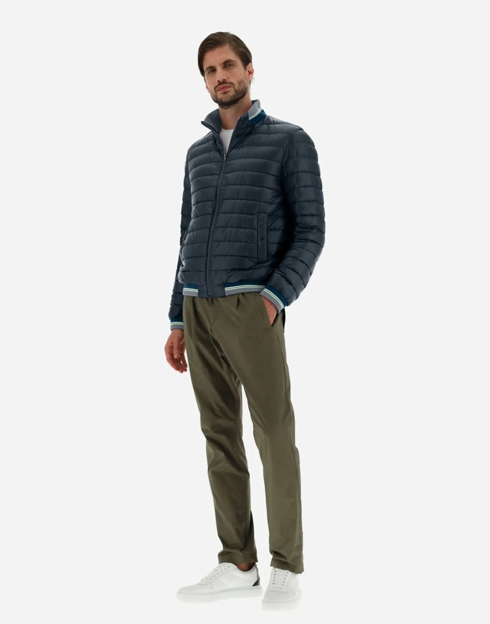Herno Bomber Jacket In Nylon Ultralight & Knit