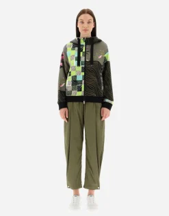 Herno Bomber Jacket In Safari Patch Sweater