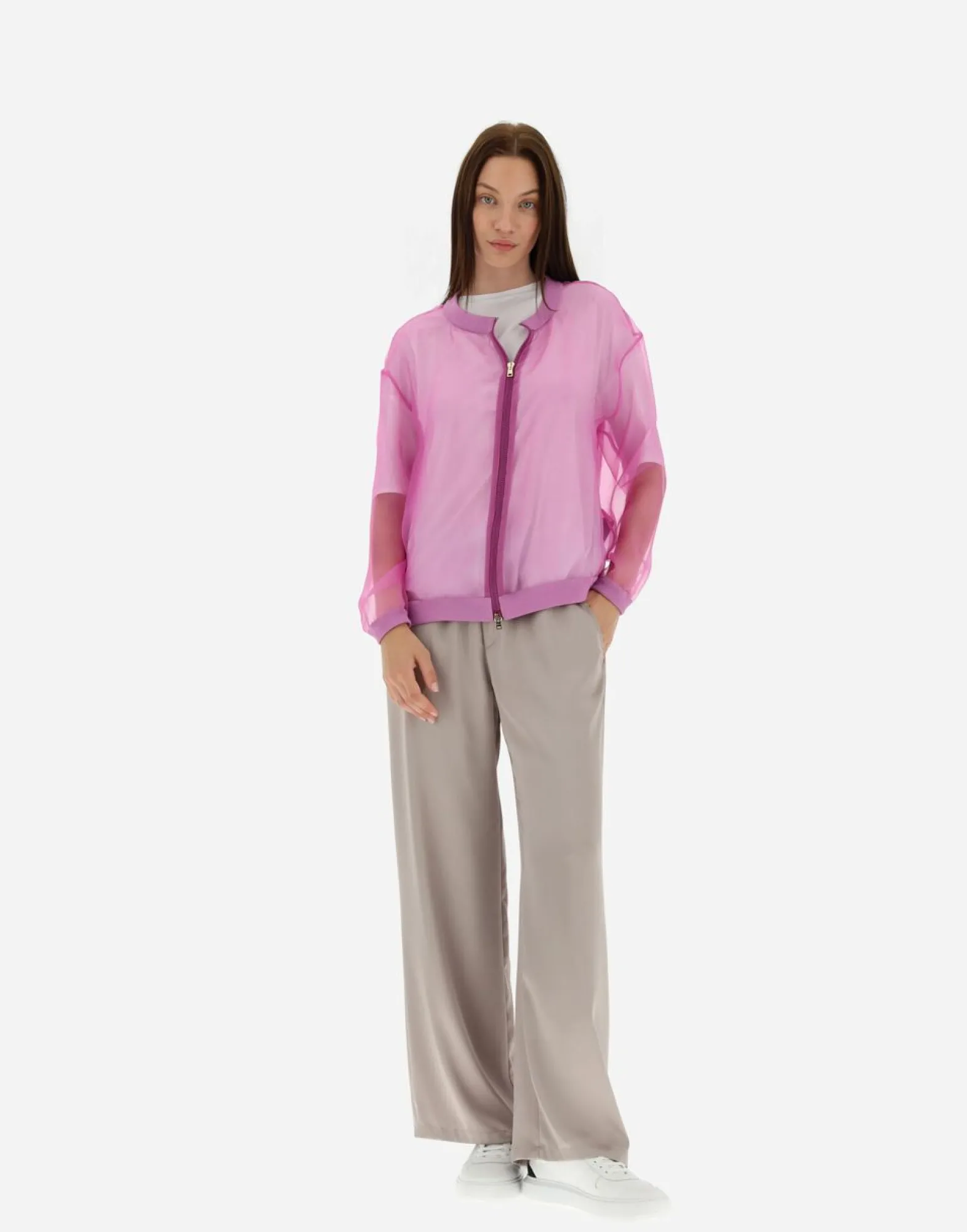 Herno Bomber Jacket In Veiled Silk