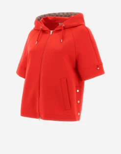 Herno Cape In Double Sweater & Monogram