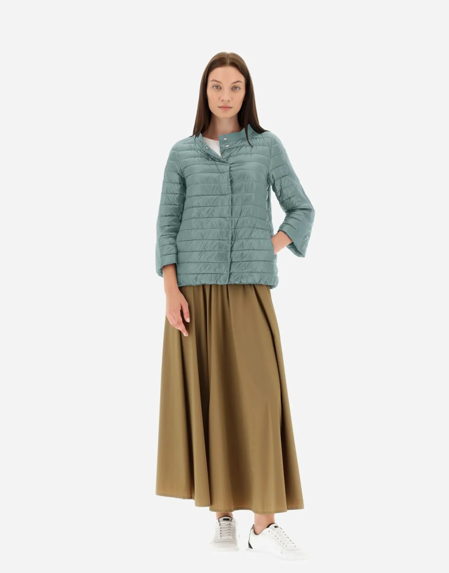 Herno Cape In Nylon Ultralight & New Techno Shantung
