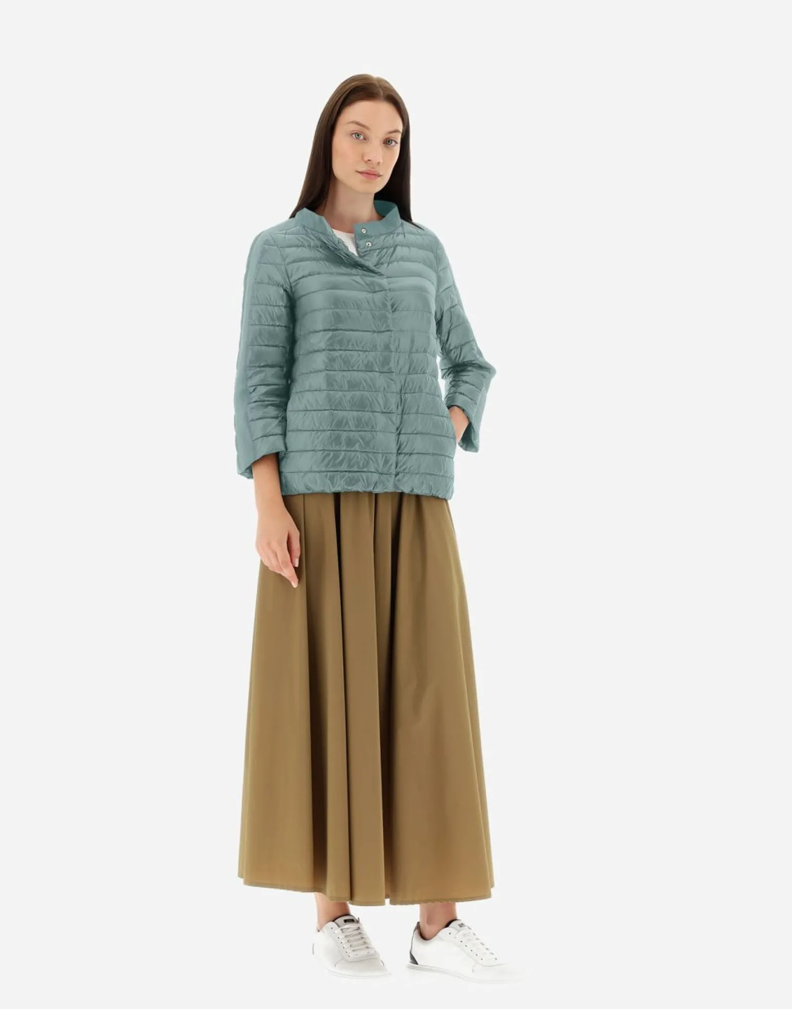 Herno Cape In Nylon Ultralight & New Techno Shantung