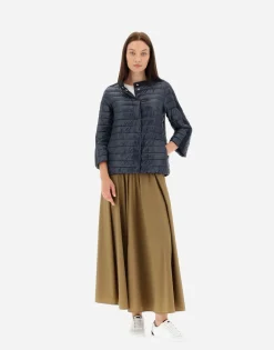 Herno Cape In Nylon Ultralight & New Techno Shantung