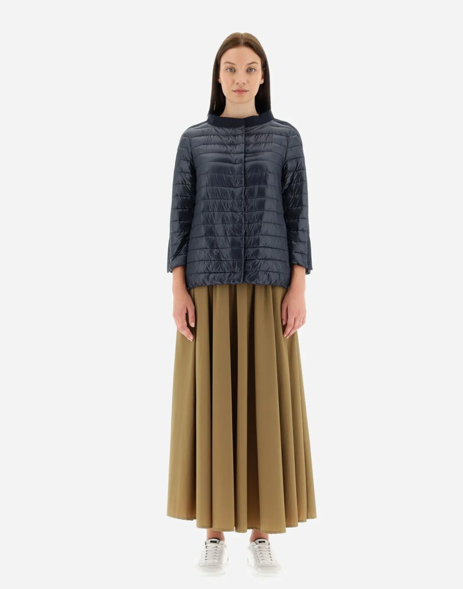 Herno Cape In Nylon Ultralight & New Techno Shantung