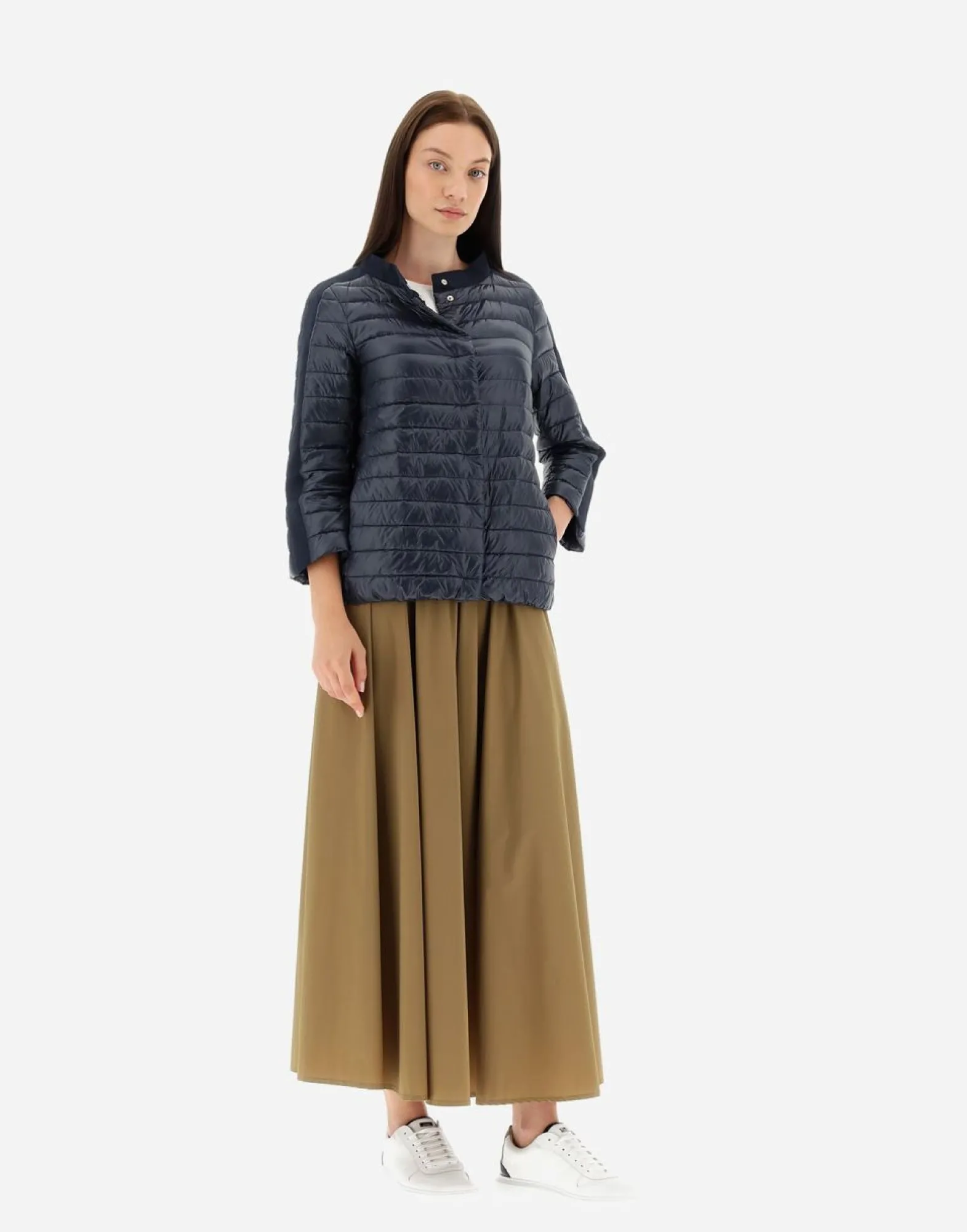 Herno Cape In Nylon Ultralight & New Techno Shantung
