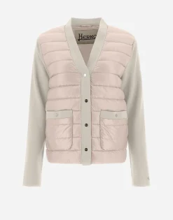 Herno Cardigan In Compact Cotton & Nylon Ultralight