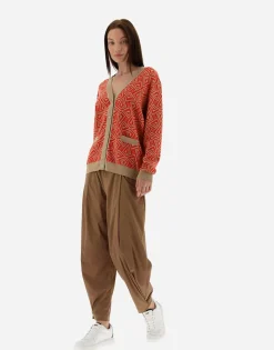 Herno Cardigan In Geometric Monogram Jacquard