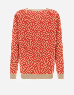 Herno Cardigan In Geometric Monogram Jacquard