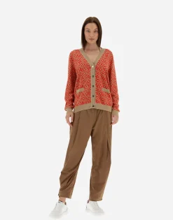 Herno Cardigan In Geometric Monogram Jacquard