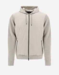 Herno Cardigan In Waffle Knit & Nylon