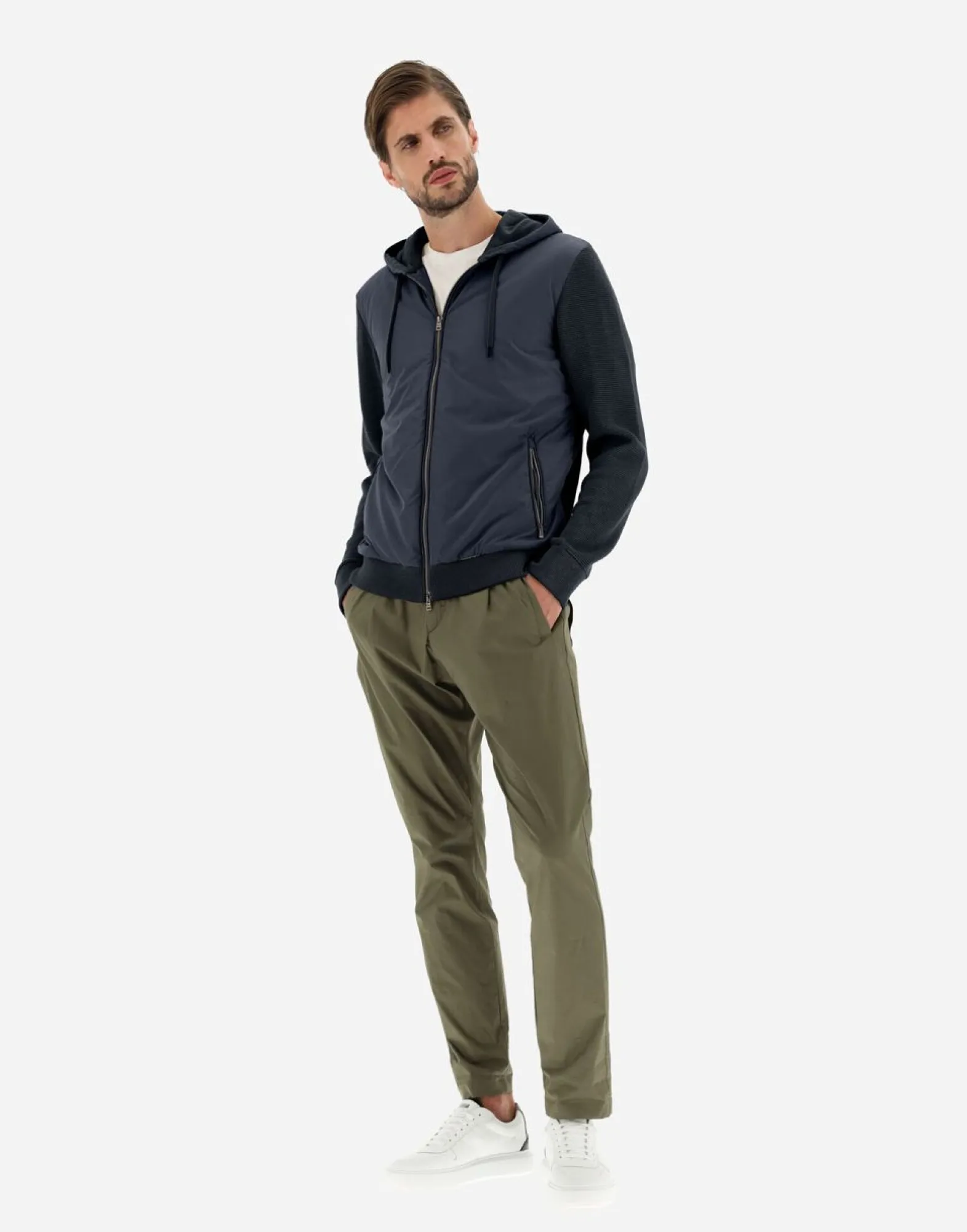 Herno Cardigan In Waffle Knit & Nylon