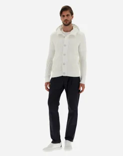 Herno Cardigan In Zig-Zag Stitch & Plaster