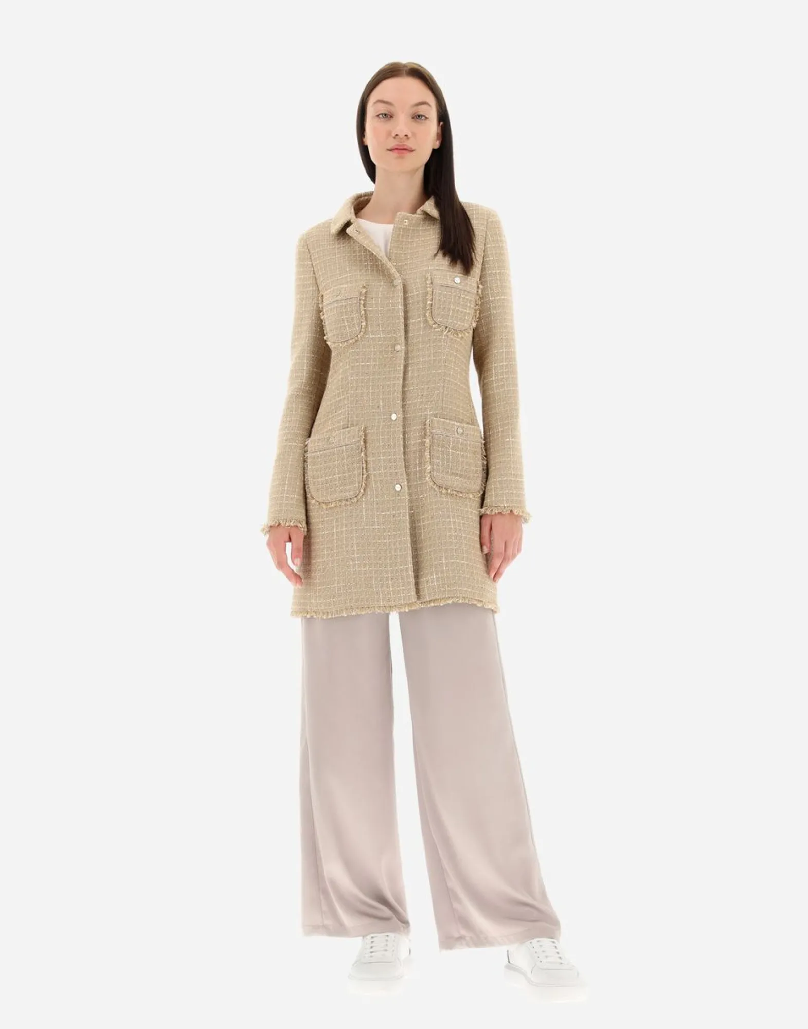 Herno Coat In Casual Tweed