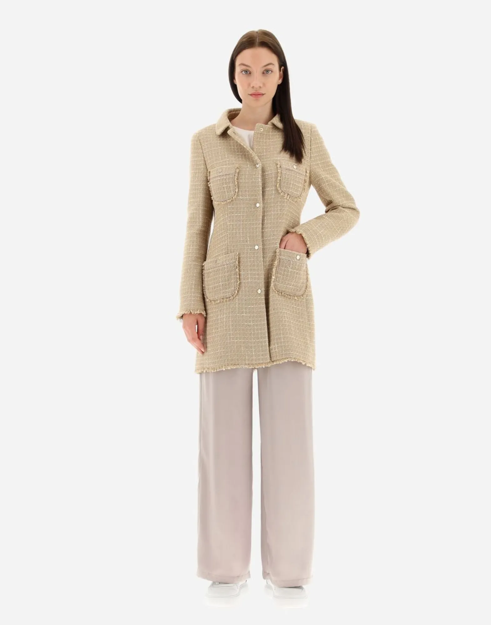 Herno Coat In Casual Tweed