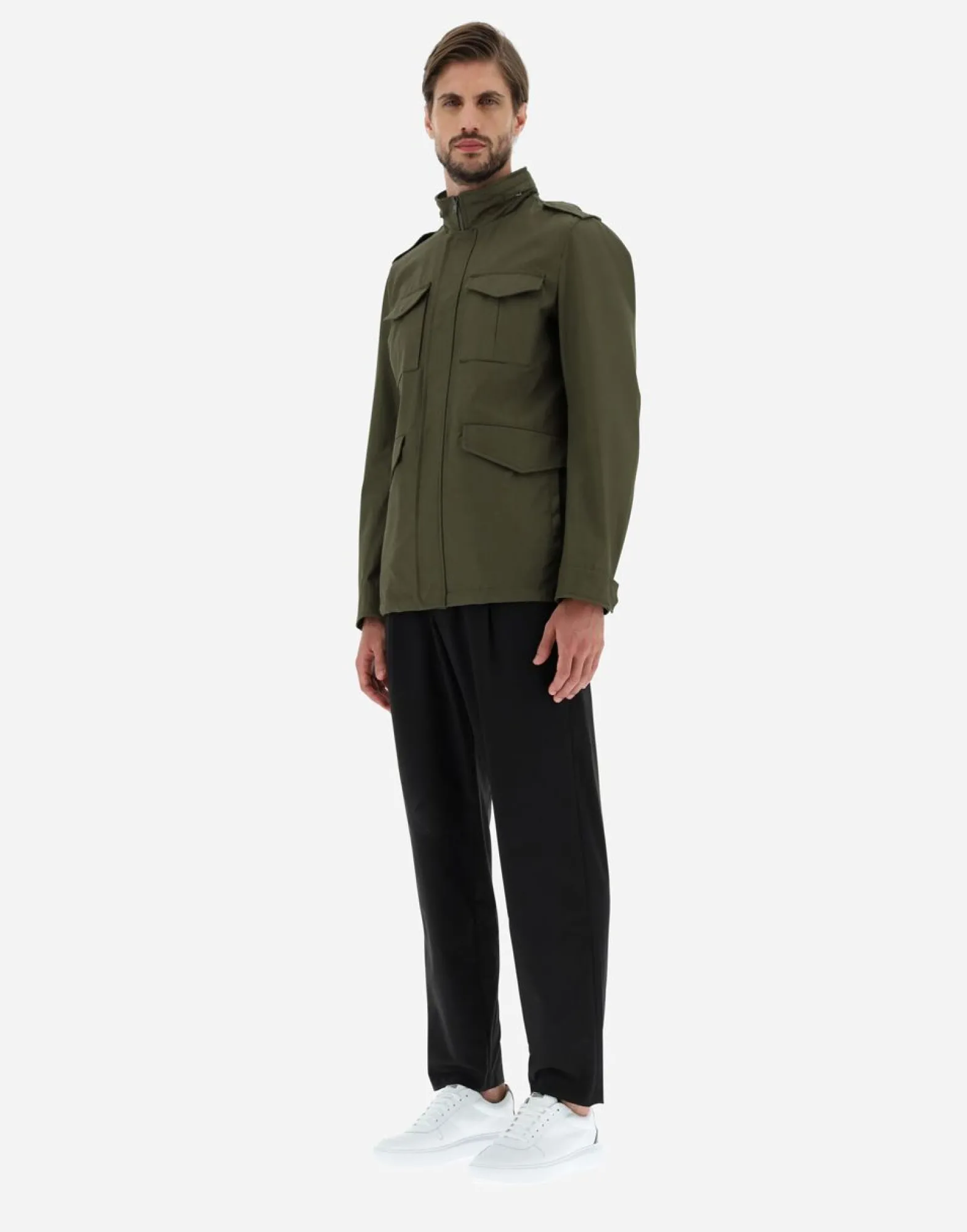 Herno Field Jacket In Light Cotton Stretch