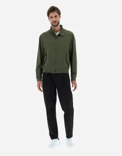 Herno Garment-Dyed Linen & Cotton Bomber Jacket