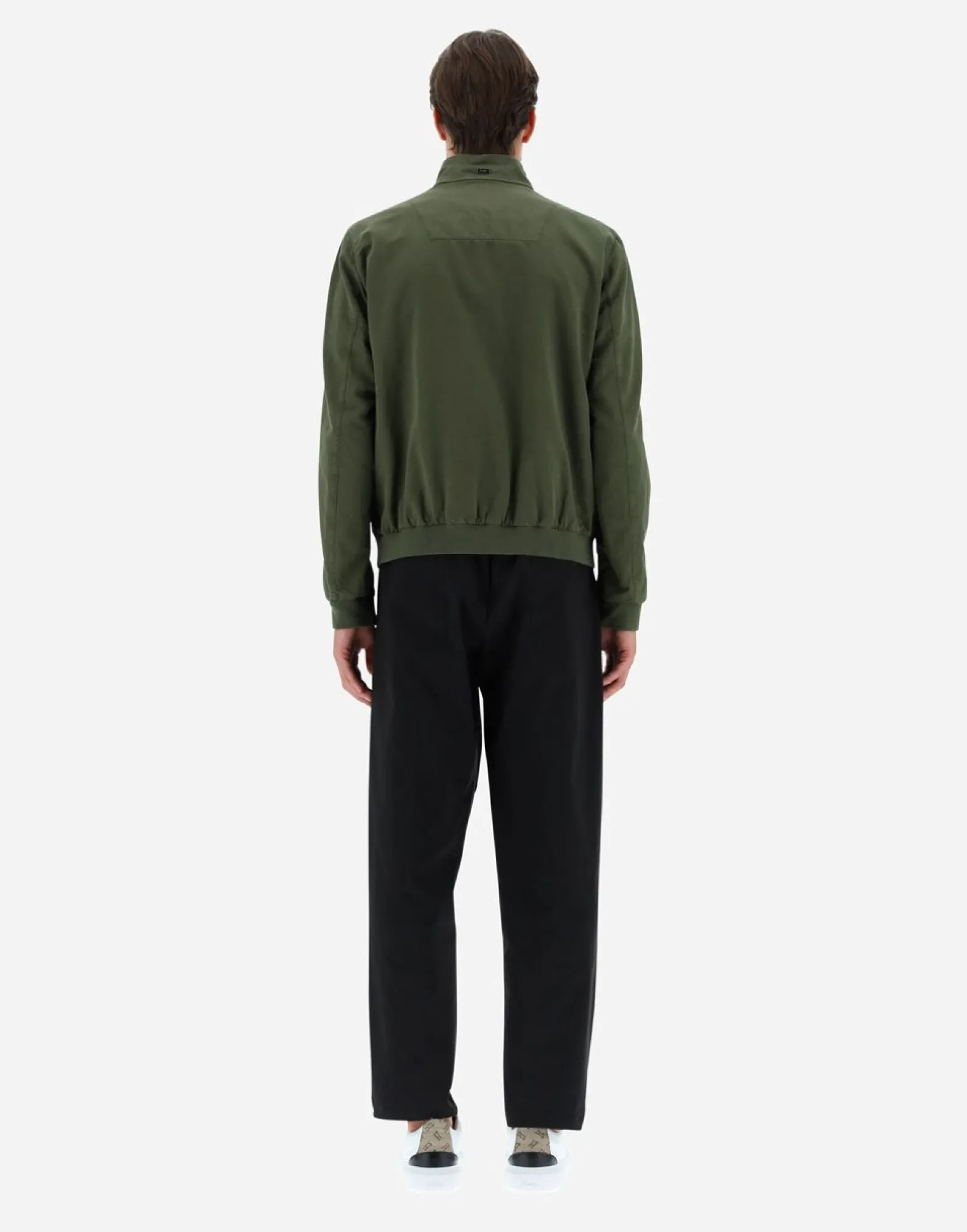 Herno Garment-Dyed Linen & Cotton Bomber Jacket