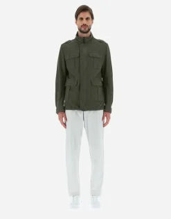 Herno Garment-Dyed Linen & Cotton Field Jacket