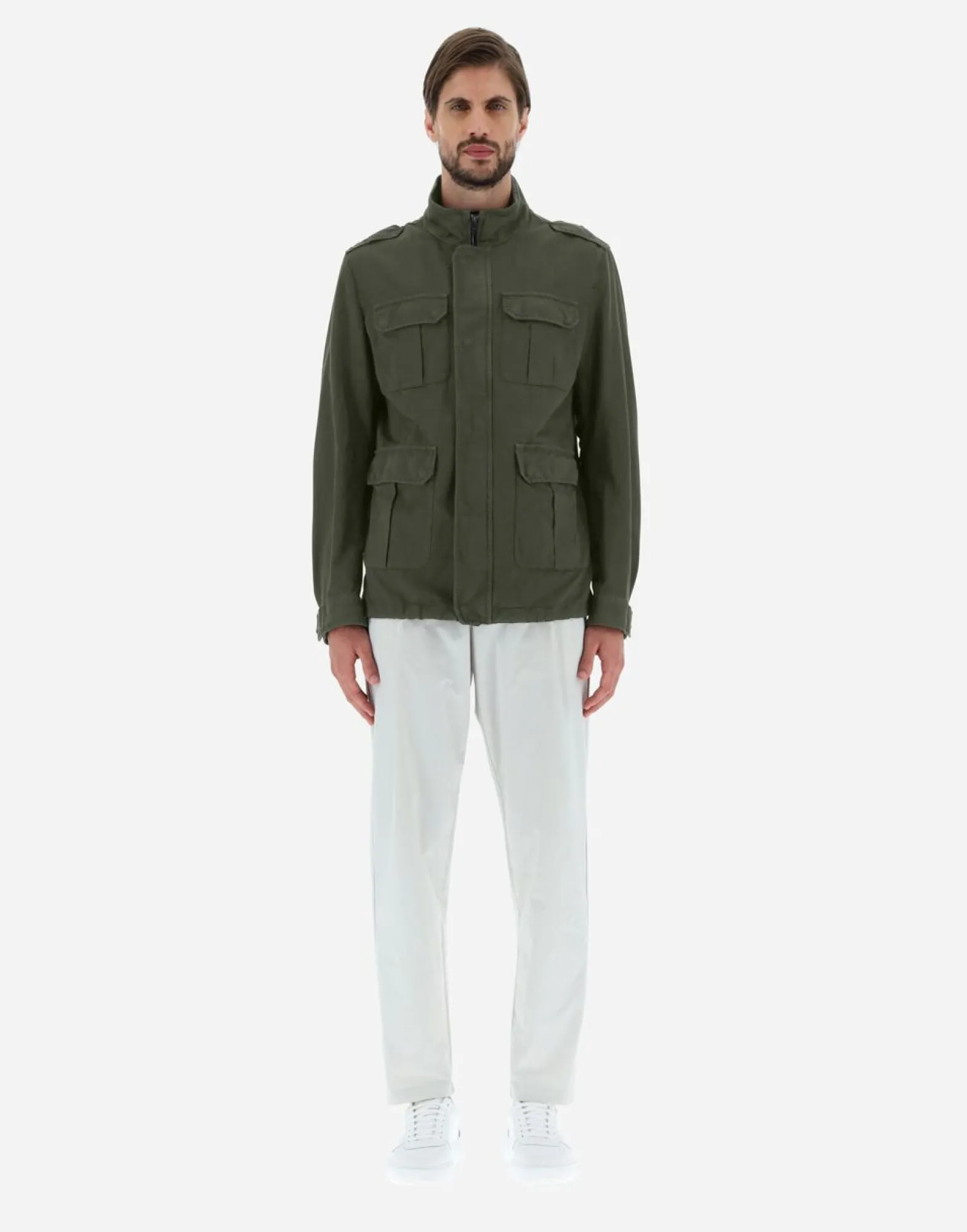 Herno Garment-Dyed Linen & Cotton Field Jacket