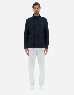 Herno Garment-Dyed Linen & Cotton Field Jacket