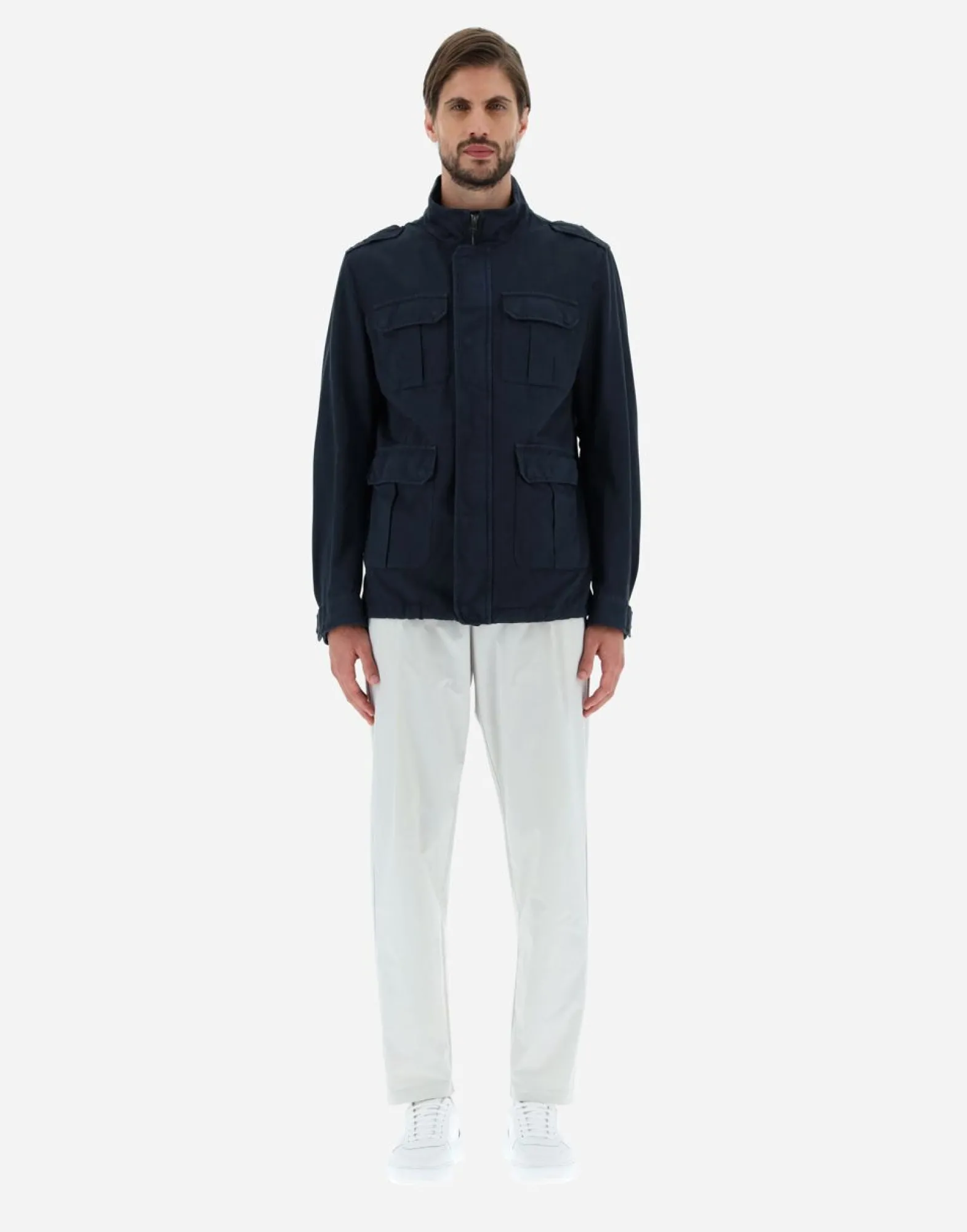 Herno Garment-Dyed Linen & Cotton Field Jacket