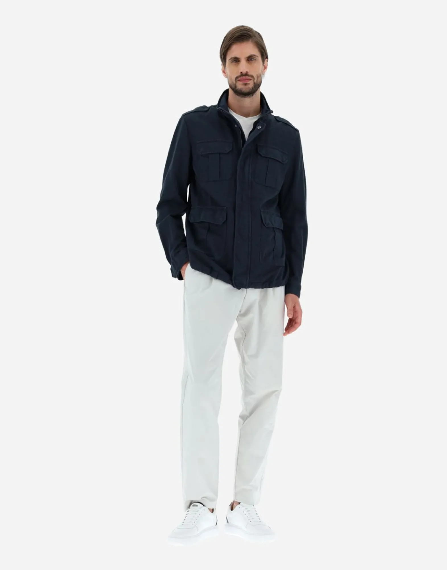 Herno Garment-Dyed Linen & Cotton Field Jacket