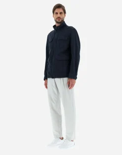 Herno Garment-Dyed Linen & Cotton Field Jacket