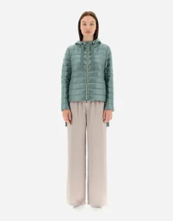 Herno Hooded Bomber Jacket In Nylon Ultralight
