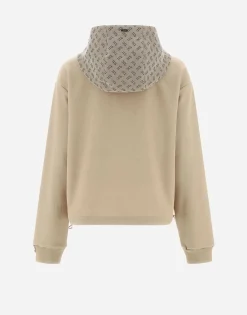 Herno Hooded Cardigan In Double Sweater & Monogram