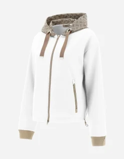 Herno Hooded Cardigan In Double Sweater & Monogram