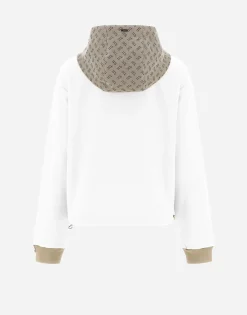 Herno Hooded Cardigan In Double Sweater & Monogram
