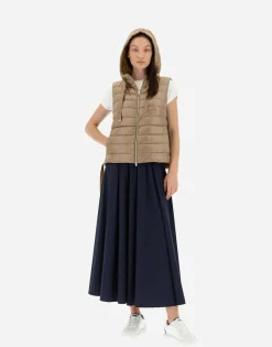 Herno Hooded Waistcoat In Nylon Ultralight
