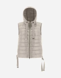 Herno Hooded Waistcoat In Nylon Ultralight