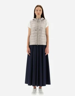 Herno Hooded Waistcoat In Nylon Ultralight