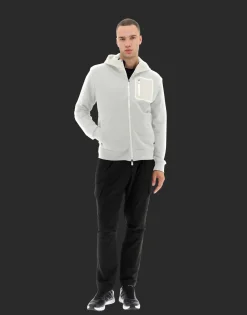 Herno Laminar Bomber Jacket In Cotton Sweater With Nylon Details