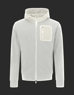 Herno Laminar Bomber Jacket In Cotton Sweater With Nylon Details