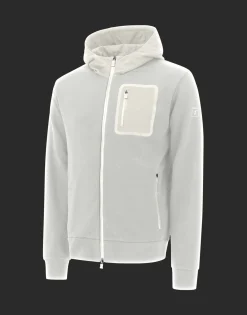 Herno Laminar Bomber Jacket In Cotton Sweater With Nylon Details
