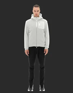 Herno Laminar Bomber Jacket In Cotton Sweater With Nylon Details