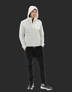 Herno Laminar Bomber Jacket In Cotton Sweater With Nylon Details