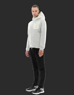 Herno Laminar Bomber Jacket In Cotton Sweater With Nylon Details