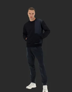 Herno Laminar Sweatshirt In Cotton Sweater With Nylon Details