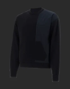 Herno Laminar Sweatshirt In Cotton Sweater With Nylon Details