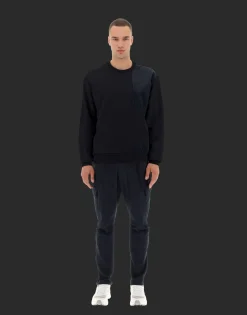 Herno Laminar Sweatshirt In Cotton Sweater With Nylon Details