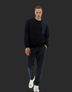 Herno Laminar Sweatshirt In Cotton Sweater With Nylon Details