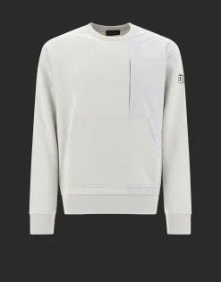 Herno Laminar Sweatshirt In Cotton Sweater With Nylon Details